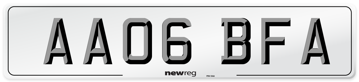 AA06 BFA Number Plate from New Reg